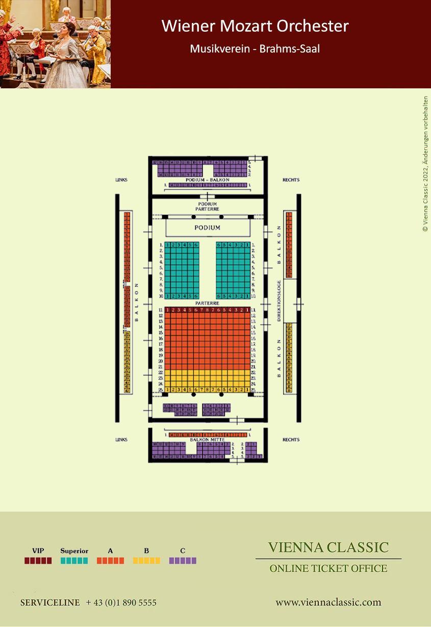 Wiener Mozart Konzert & Dinner - Sitzplan